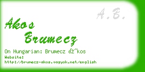 akos brumecz business card